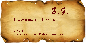 Braverman Filotea névjegykártya